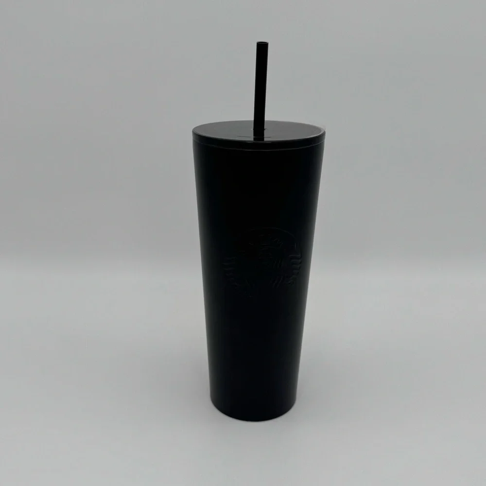 Starbucks Matte Black Tumbler Cup Venti Double Walled Stainless Cold Cup 20 oz